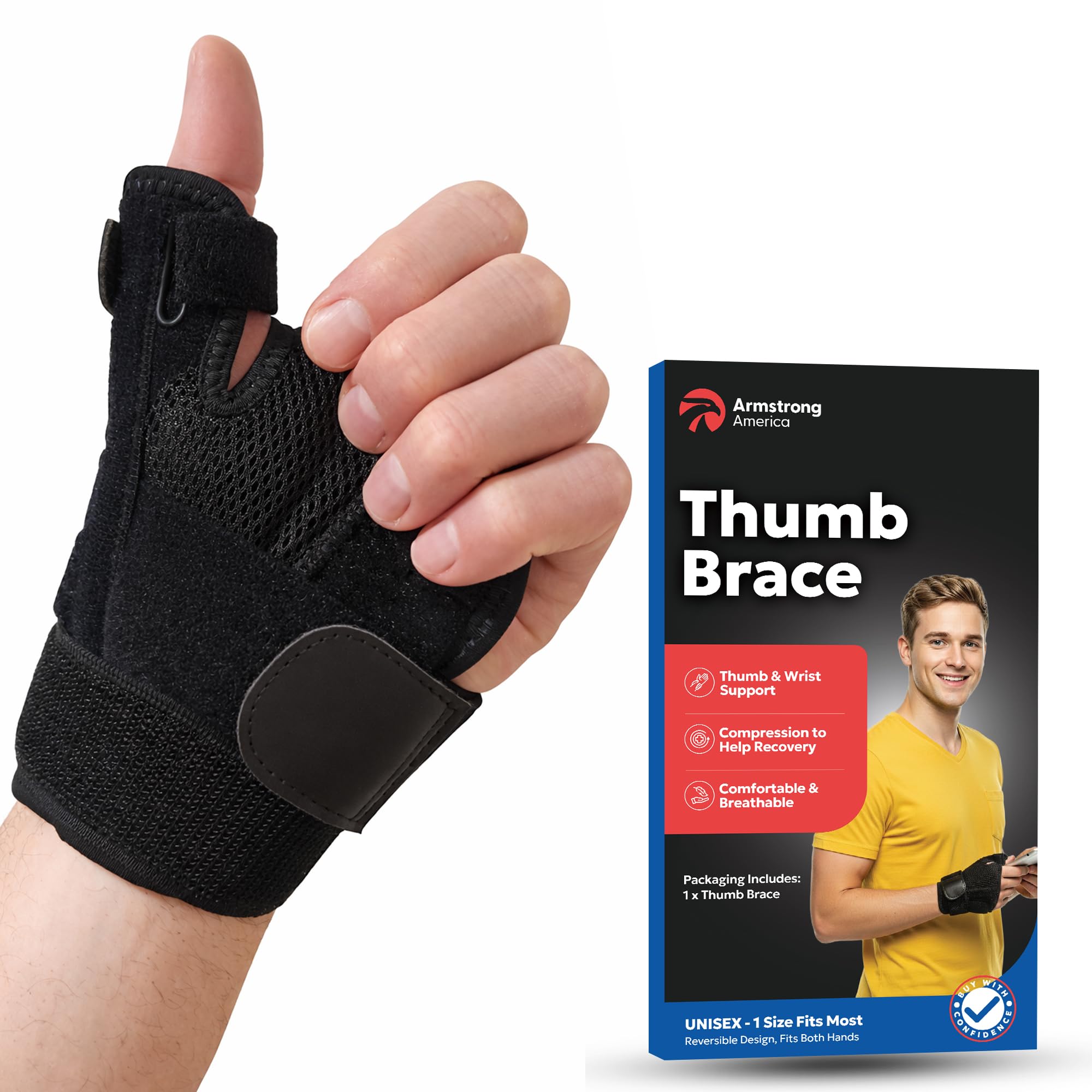 Thumb Brace Thumb Splint CMC I Trigger Thumbs Spica Splint Arthritis Pain Relief & Support I Wrist Brace & Stabilizer For Joint Tendonitis Tenosynovitis I Hand Braces Left & Right Hand