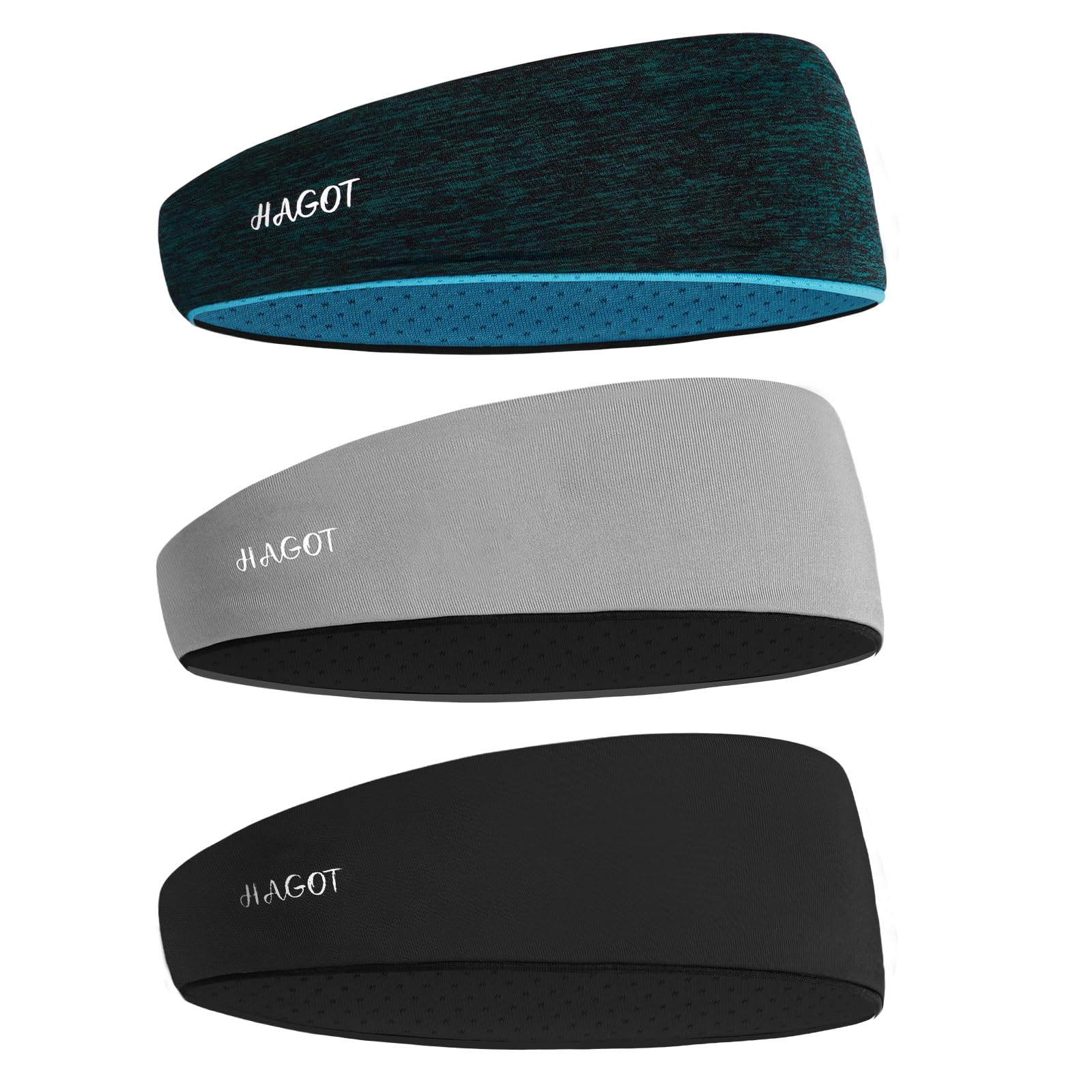 HAGOT Cinta Pelo Hombre, Secado Rápido Absorbe El Sudor y Transpira Headband, para Entrenamientos de Fitness, A