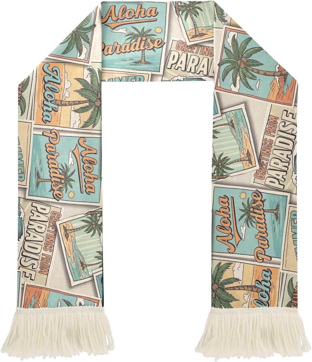 CHIFIGNO Vintage Tropical Palm Trees Soccer Fan Scarf, Quick Dry Polyester, Soft Print Supporter Towel for Sports Events, Versatile for Team Cheers
