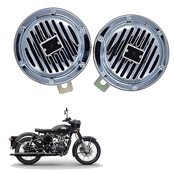 Vagary Silver Chorme Finish Two Wheeler Horn for Royal Enfield Classic Stealth