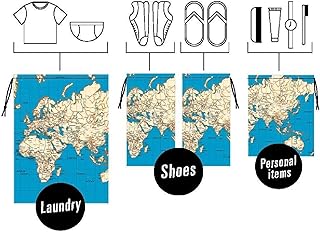 Kikkerland Weltreisetaschen, 4 Stück