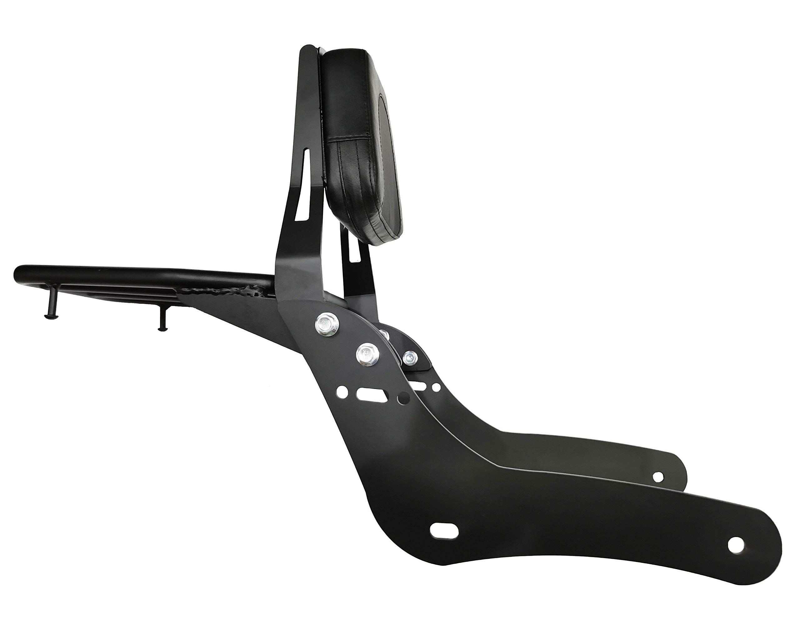 Dossier Sissy Bar avec porte-bagages et coussin confortable pour Honda Rebel 500 Rebel 300 CMX500 CMX300 2017-2020 (Noir)
