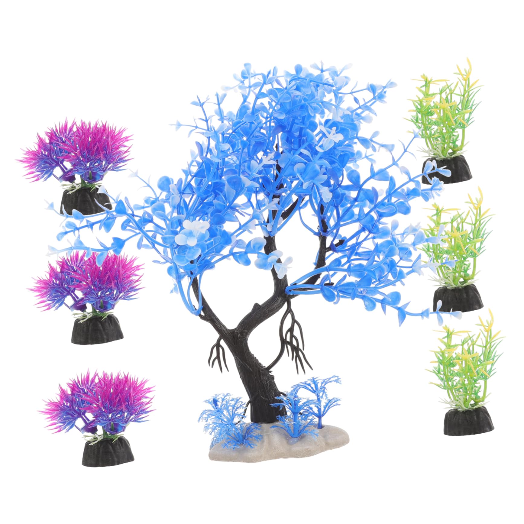 Alipis 5 Set Decorazione Simulata Di Acquatica Fake Plants Aquarium Aqua Pianta Piante Artificiali Uv Accessori Per Acquari Per Acquario Piante Per Acquari in Plastica 7 Pezzi*5