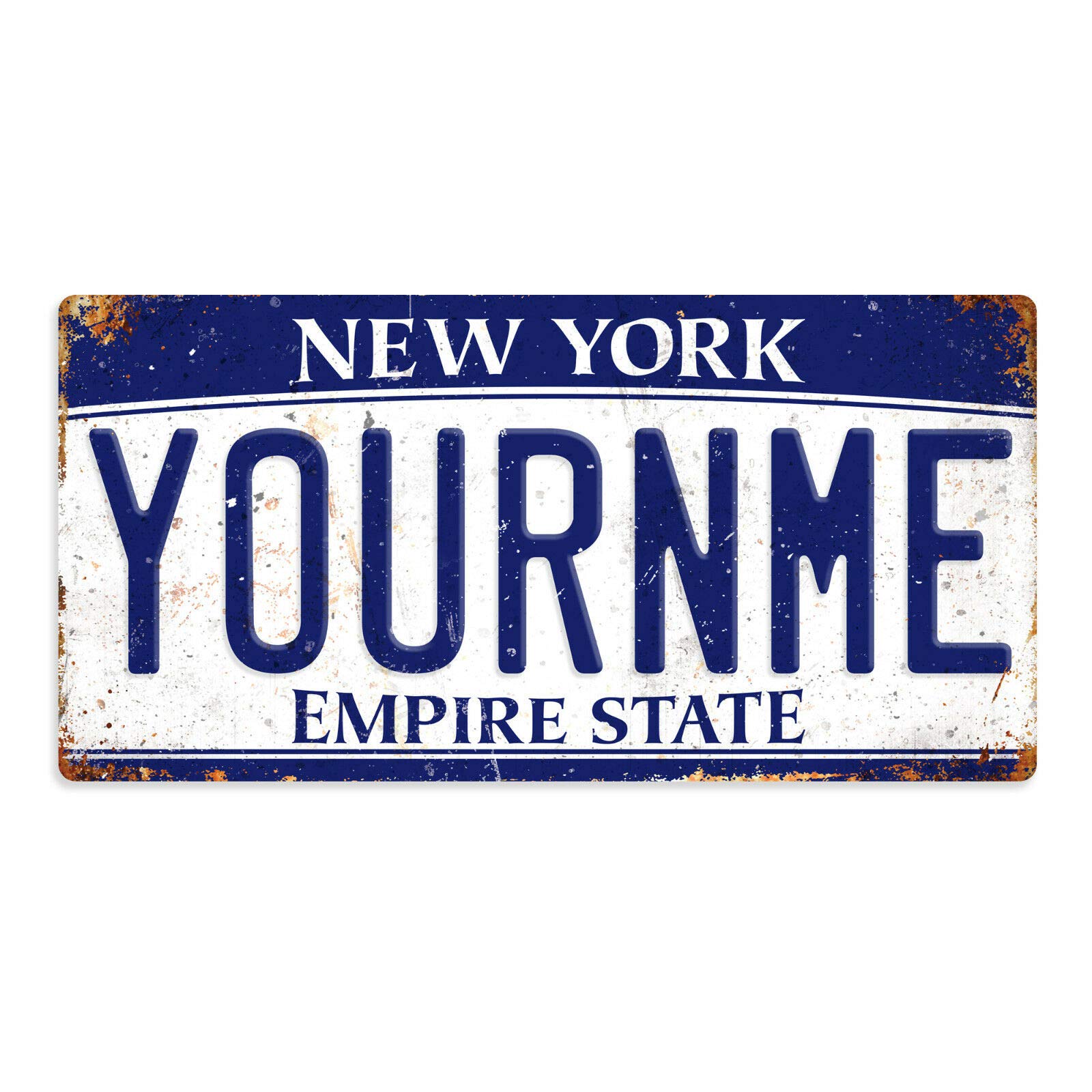 Personalised American Number Plates - Custom New York - Empire State – Sticky Pads | Printed Metal Wall Sign Plaque Printed Metal Wall Sign Plaque Show Plate