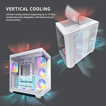 Antec C5 ARGB White, Mid-Tower ATX PC Case, Seamless Tempered Glass Front & Side Panels, 7120mm ARGB PWM Fans Included, Supports Up to 10 Fans, 360mm Radiator Support, Type-C 3.2 Gen 2