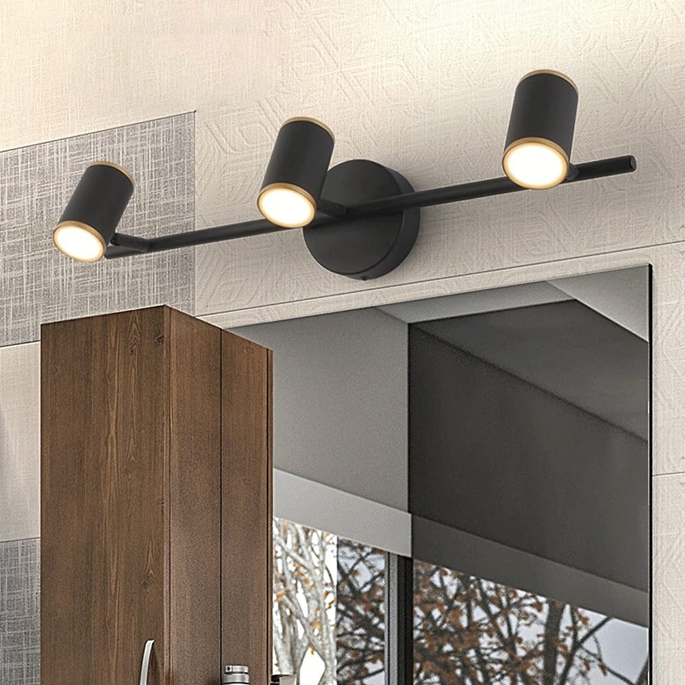 Lámpara LED de Pared para Espejo de baño con 3 Luces | Aplique de Pared para Espejo de baño | Lámpara para Cuadros | Lámpara de Pared Frontal para Espejo de Maquillaje y cosméticos, luz blan