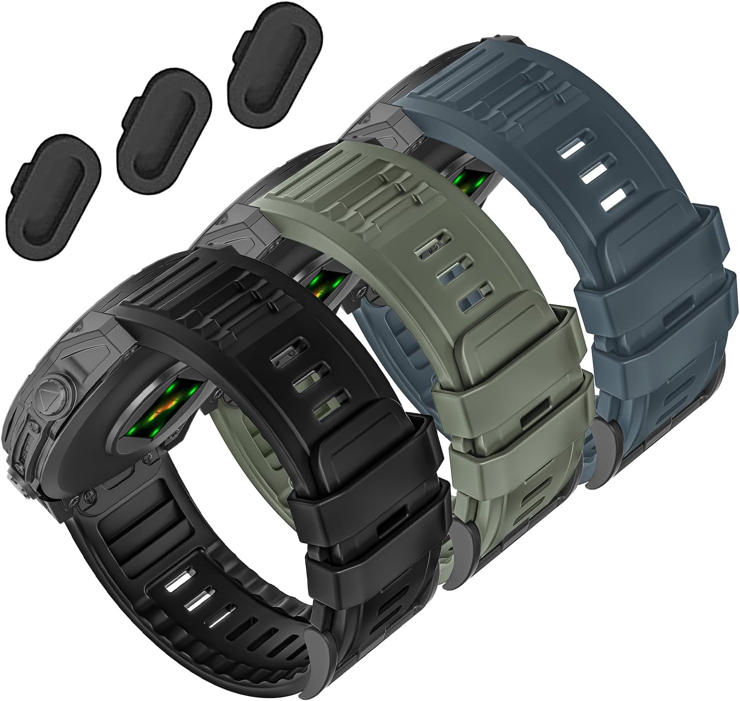 26mm Quickfit Silicone Watch Bands Compatible with Garmin Fenix 8 Pro/quatix 8 51mm/Fenix 7X/7X Pro/6X/6X Pro/5X/5X Plus/3 HR/Enduro 3 2/Descent Mk3i 51mm/Mk2i/Tactix 8/7 pro/epix Pro 51MM