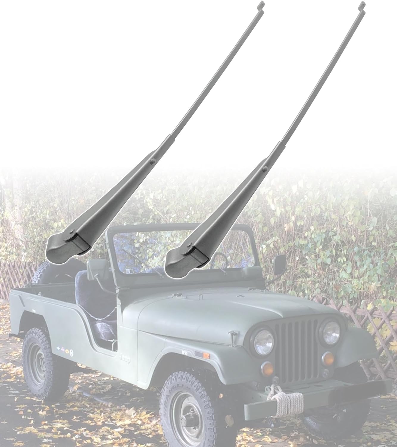 1 Pair Front Windshield Wiper Arm Replacement Kit Compatible with Jeep CJ5 CJ6 CJ7 CJ5A CJ6A CJ8 Scrambler Replace 42883 J0979281 J5758005 J9995182 J0979281 J5758005
