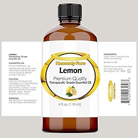 Heavenly Pure Lemon Essential Oil 4 oz with Dropper for Aromatherapy, Diffuser, Candle, and Mosquitoes (118 ml)