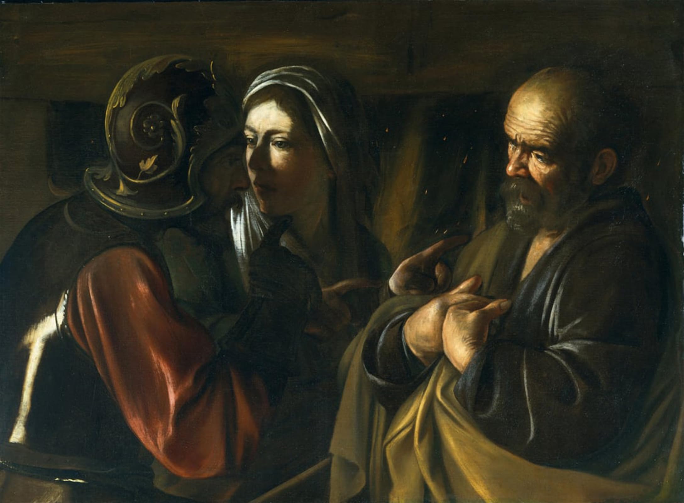 ARTXLXXBN Famous Print Painting Colorful Art Print Denial of St Peter by Merisi Caravaggio Canvas Art Decorations for Home Decor 60x90cm