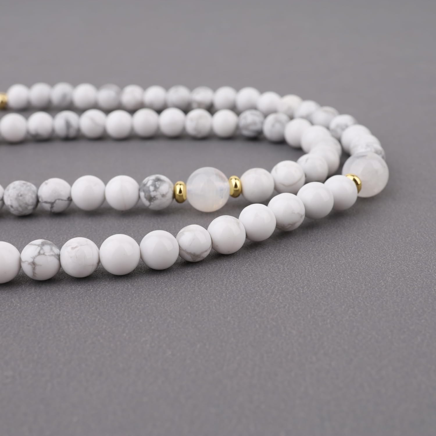 COAI Japamala Namaste Charm 108 Mala Beads Wrap Bracelet Stone Beaded Necklace