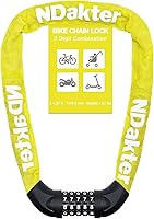 Vista 11 de NDakter Cerradura de cadena para bicicleta, combinación de 5 dígitos, resistente, antirrobo, cerradura de bicicleta de seguridad