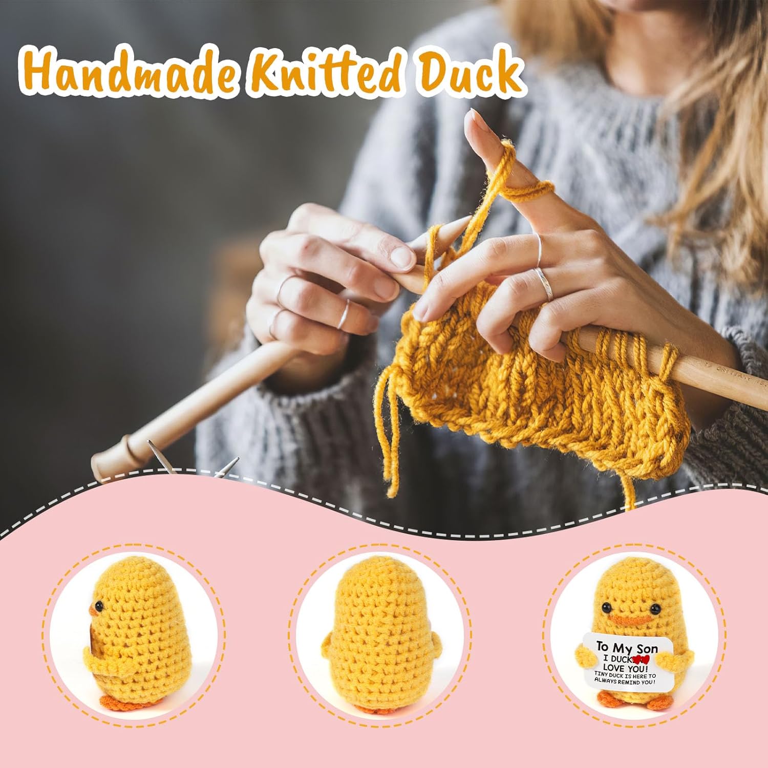 MBL Gifts for Son Birthday from Mom - Easter Graduation Funny Cute Crochet Duck to My College Teen Son from Mother Dad, I Duck Love You - Image 4