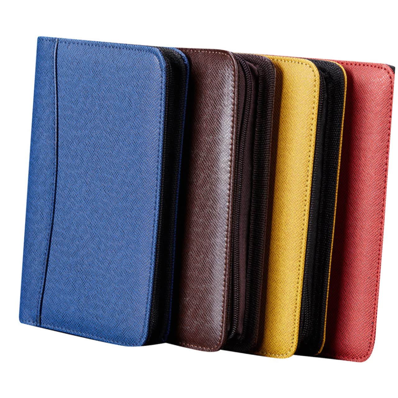 TEHAUX Cuadernos De Negocios Notebook Cuaderno De Cuero Sintético Cuaderno De Negocios Bloc De Notas Con Cremallera Organizador De Cuaderno Diario Bolsa De Viaje Con Cremallera