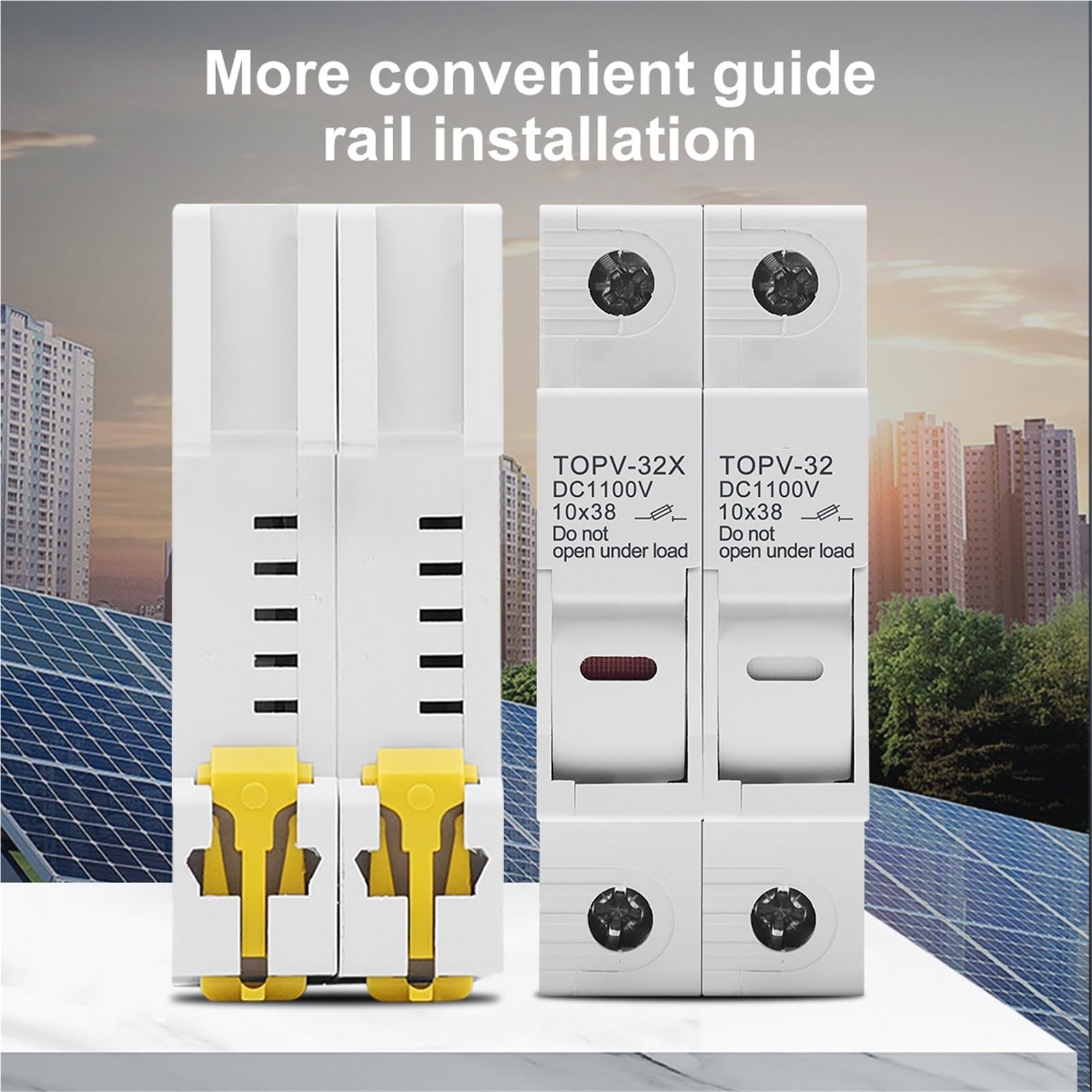 1 Set DC Sicherung Halter 10 * 38mm Hohe Spannung Solar PV 1100V TOPV-30 Basis Photovoltaik Schutz Protector(6A,1P Without LED)