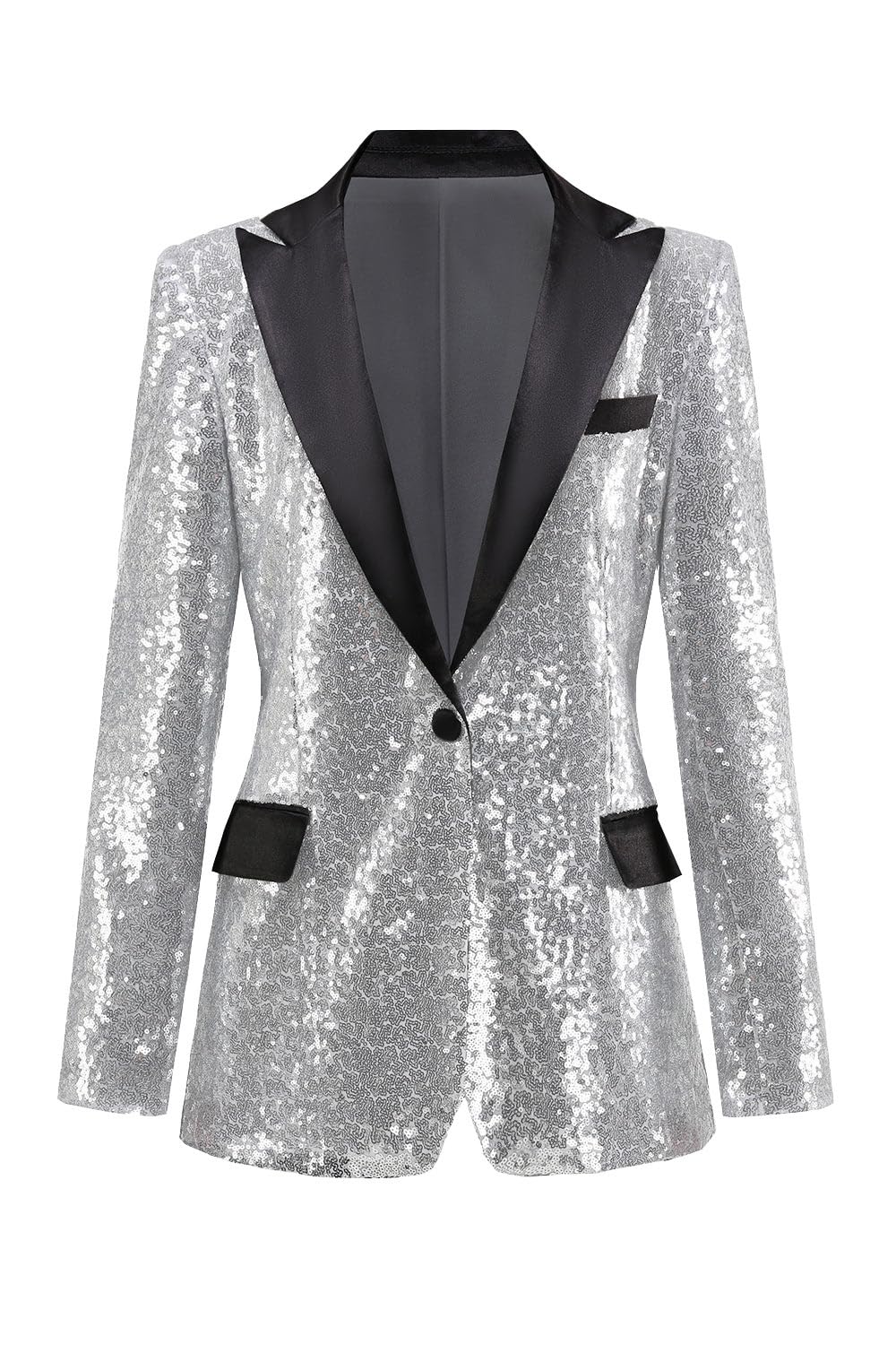 Womens Sequin Blazer Suit Jacket Prom Party Blazer Notch Lapel Sequined Women Jacket