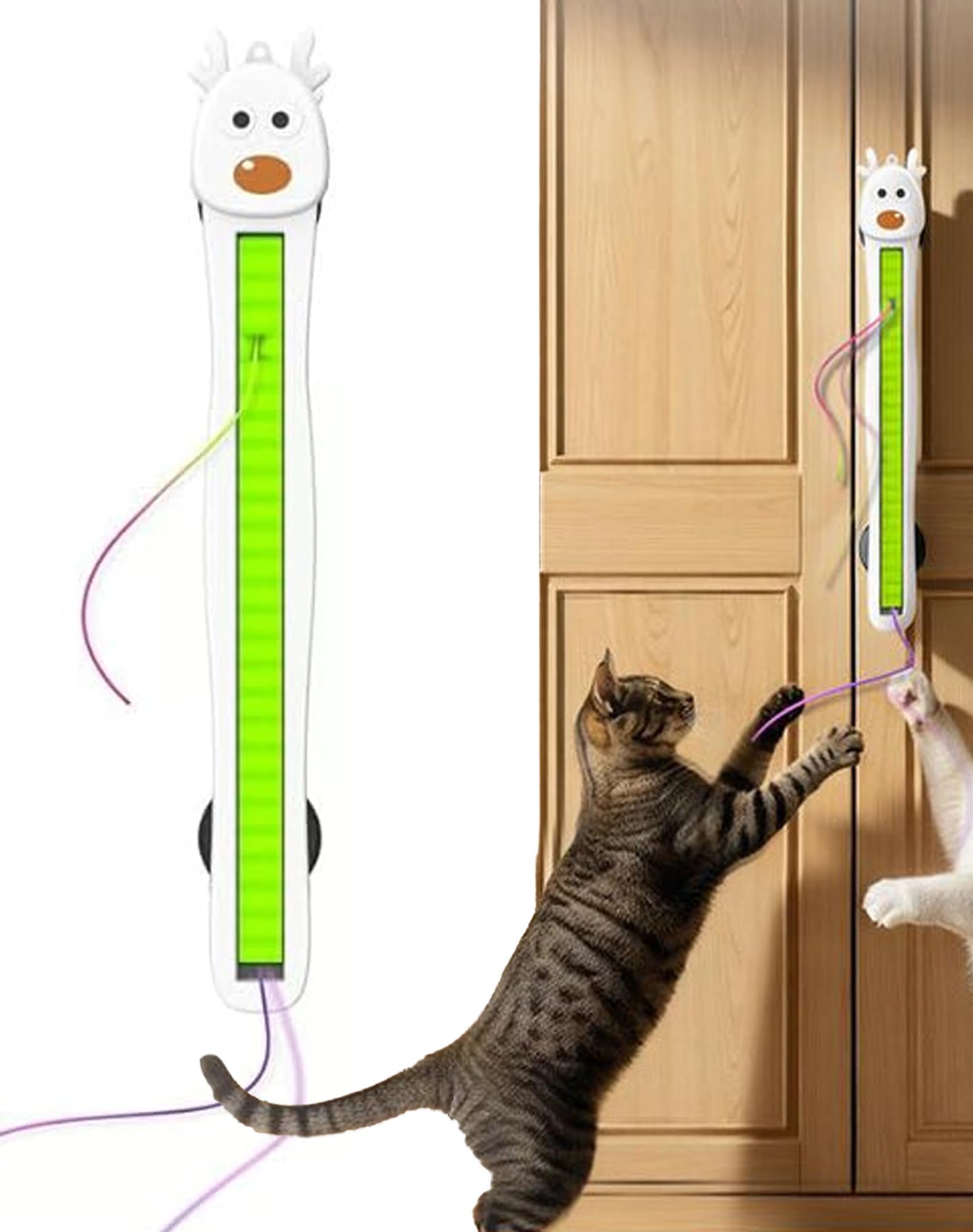 Auto Motion Flying Rope Cat Toy from Lazy to Crazy, Wall Mounted Electric Interactive Cat Toy for Indoor Cats, Hands-Free Motion, Boredom Relief & Daily Exercise (white)