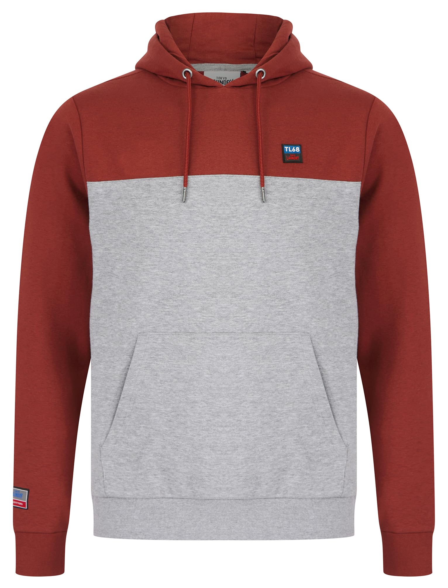 Tokyo Laundry Men's Tremonti Colour-Block Brushback Fleece Pullover Hooded Top
