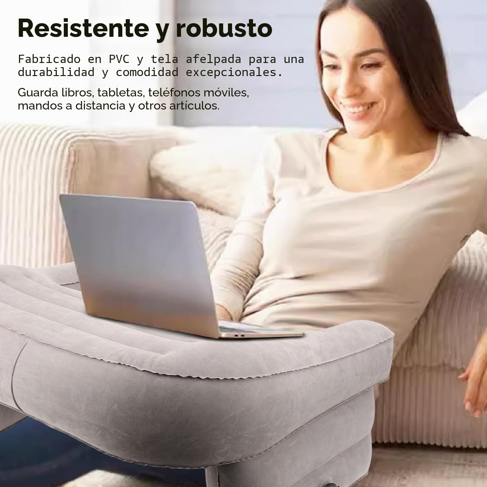 Ejoyous Almohada de Lectura Inflable para Juegos, Almohada de Lectura para Cama y sofá, Almohada para Juegos Portátil, Almohada Ajustable para Computadora Portátil, Almohada para
