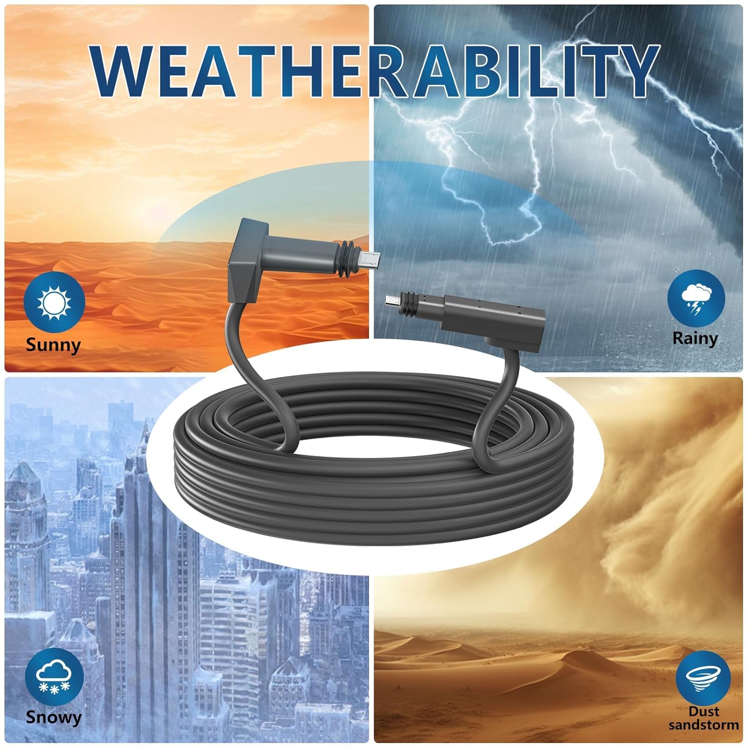 KOOWOD Cavo di ricambio per Starlink Actuated Gen 2, cavo di prolunga Starlink rettangolare V2 impermeabile ad alta velocità per Internet, kit accessori (10 m)