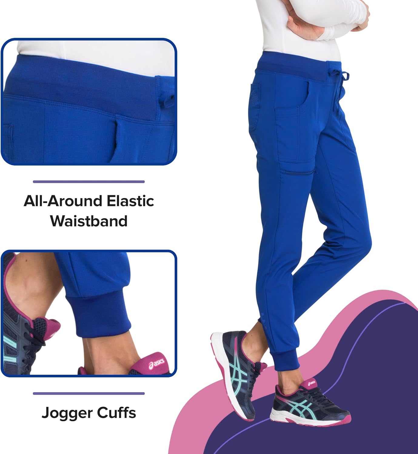 Heartsoul Women's Medical Scrub Jogger Pants Contemporary fit Drawstring waistband Jogger With 5 Pockets - HS030 - Image 4