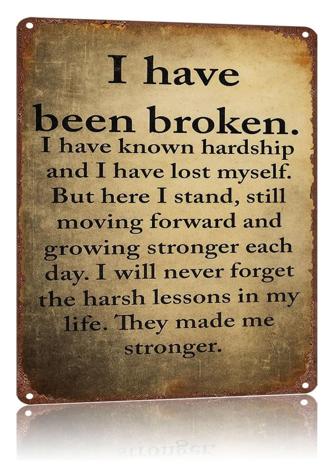PKNVKZIDK Retro Motivational Sign Vintage Rustic Metal Wall-Art with Quote for Office Garage Cafe 8 X 12 in