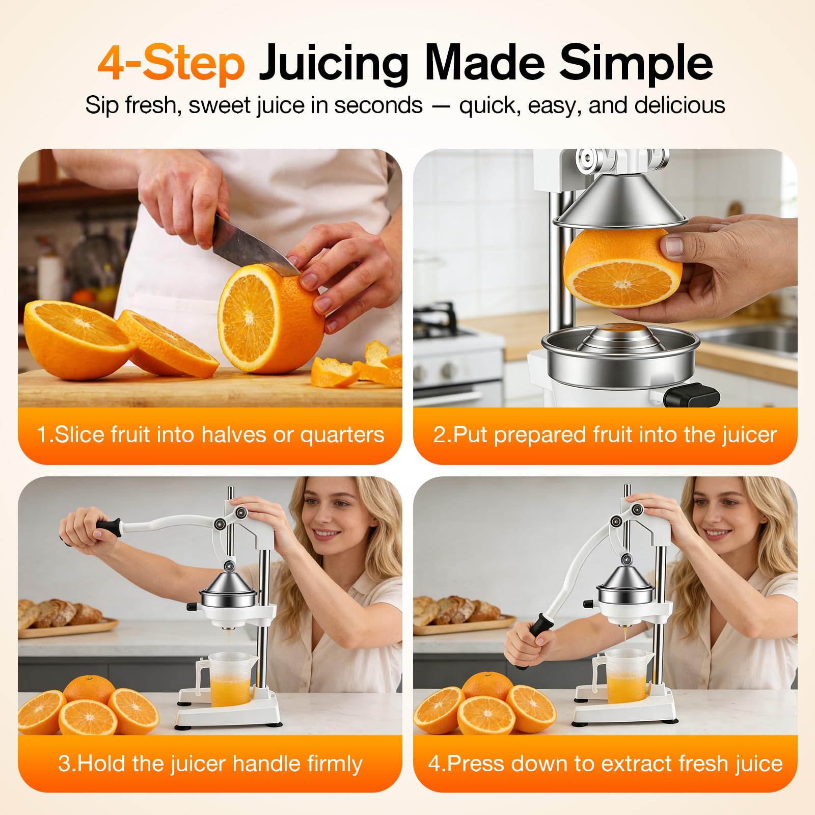 Exprimidor profesional manual, exprimidor de naranja manual para cítricos, exprimidor manual de metal, resistente prensa de frutas de acero inoxidable, exprimidor de naranjas, exprimidor de limones