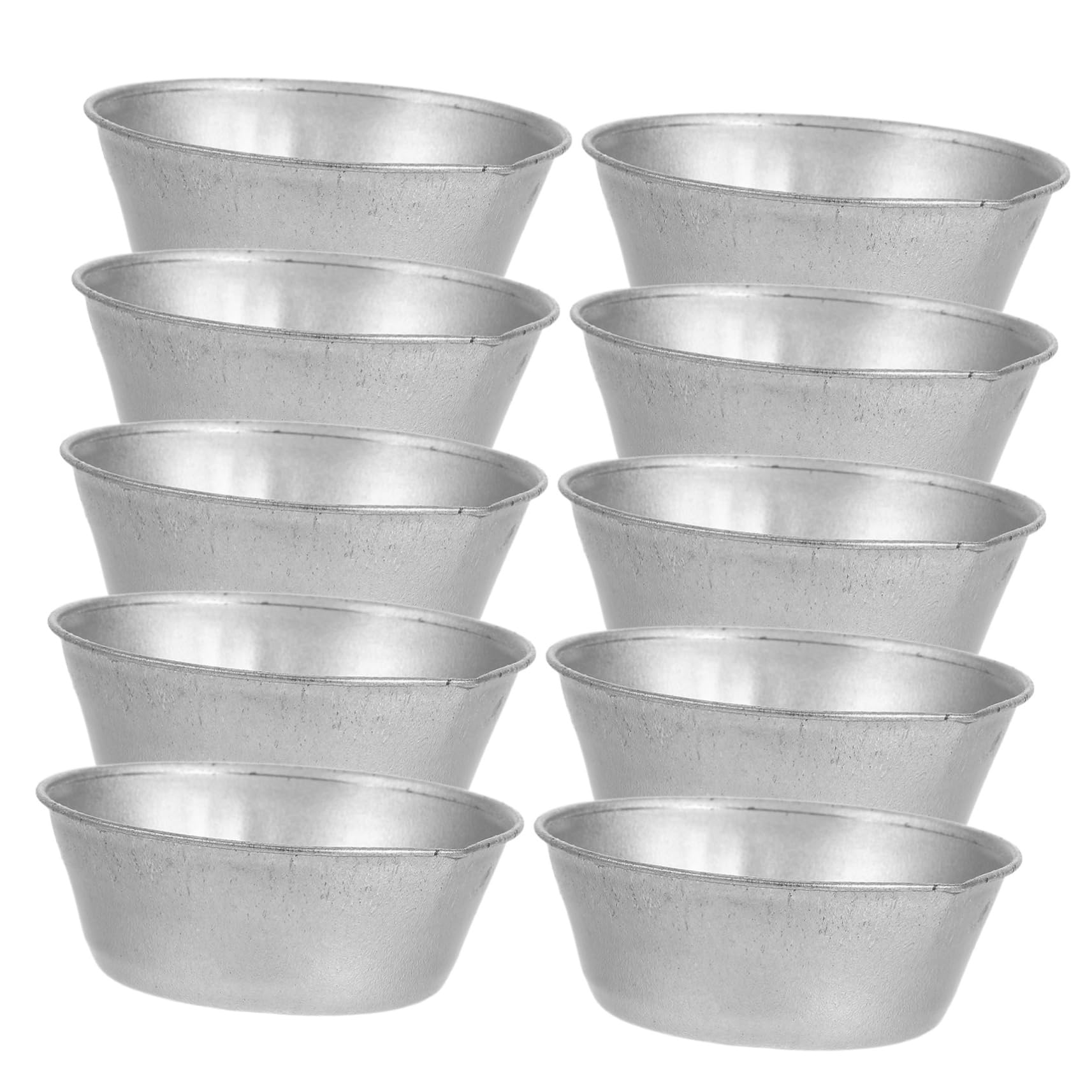 NUOBESTY Portable 10pcs Round Palette Easy-Clean Watercolor Oil Paint Mixing Trays Spout for Model Painting