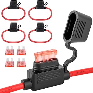 10 AWG Inline Fuse Holder 40A (4-Pack) - ATC Fuse Holder for 12V Car Truck Marine ATV Boat Motorbikes, Upgraded in line Electrical Circuit Protection