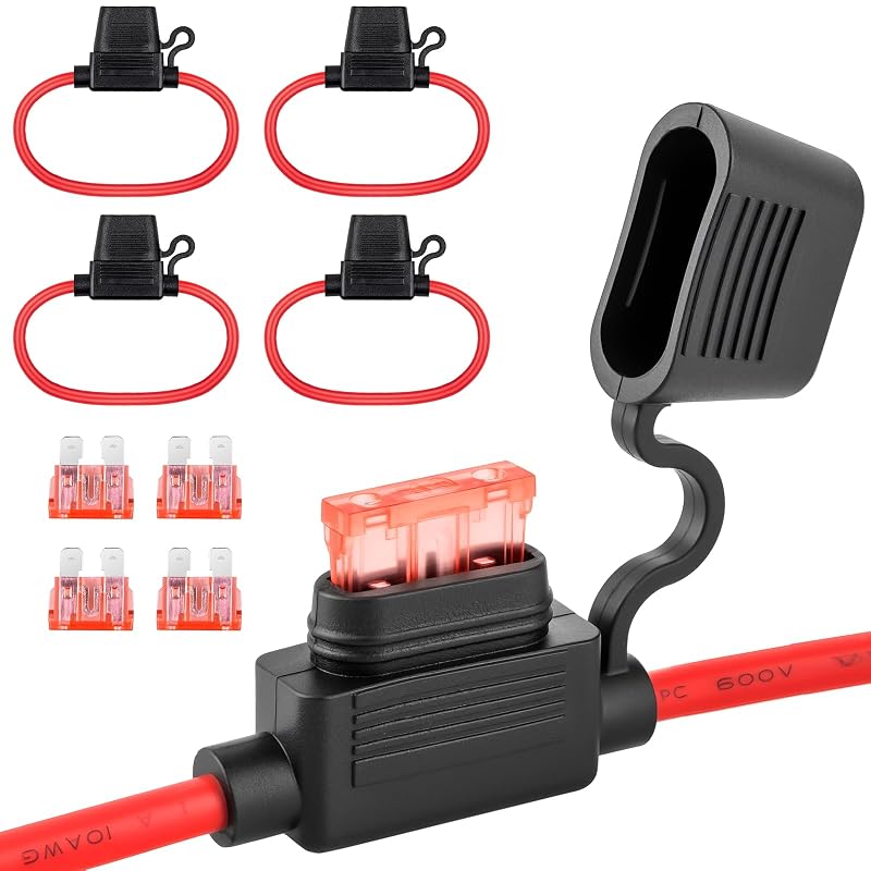 Porta-fusível em linha 10 AWG IHHOXX para fusível ATC/ATO 40 A – Kit com 4 unidades
