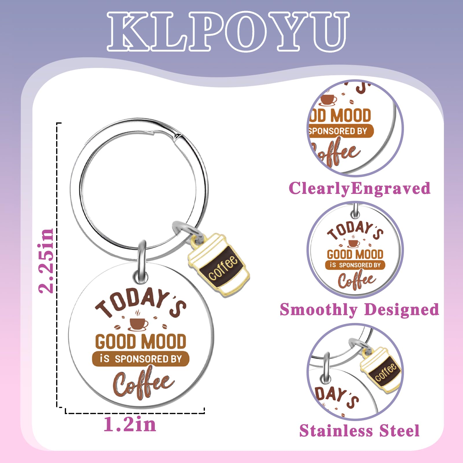 Klpoyu Coffee Lover Gifts for Women Men Coffee Keychain Accessories Coffees Gifts for Lovers Women Barista Gift Ideas Christmas Unique and Unusual Gift