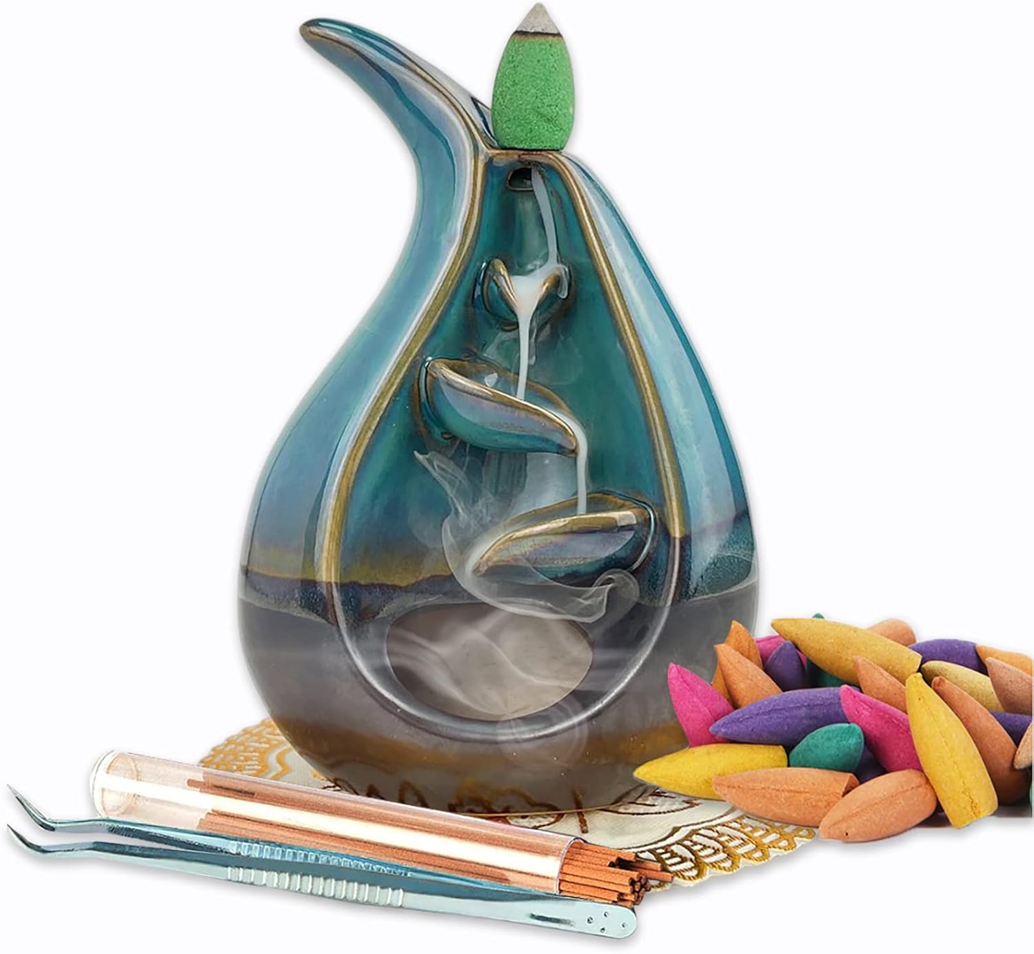 Incense Holder for Sticks, Backflow Incense Burner, with 50