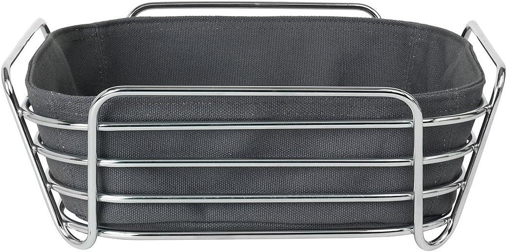 blomus DELARA Wire Serving Basket With Liner Magnet - Charcoal 10" x 10"
