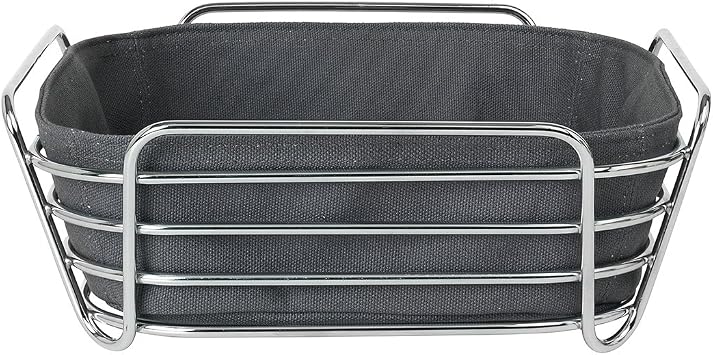 blomus DELARA Wire Serving Basket With Liner Magnet - Charcoal 10" x 10"