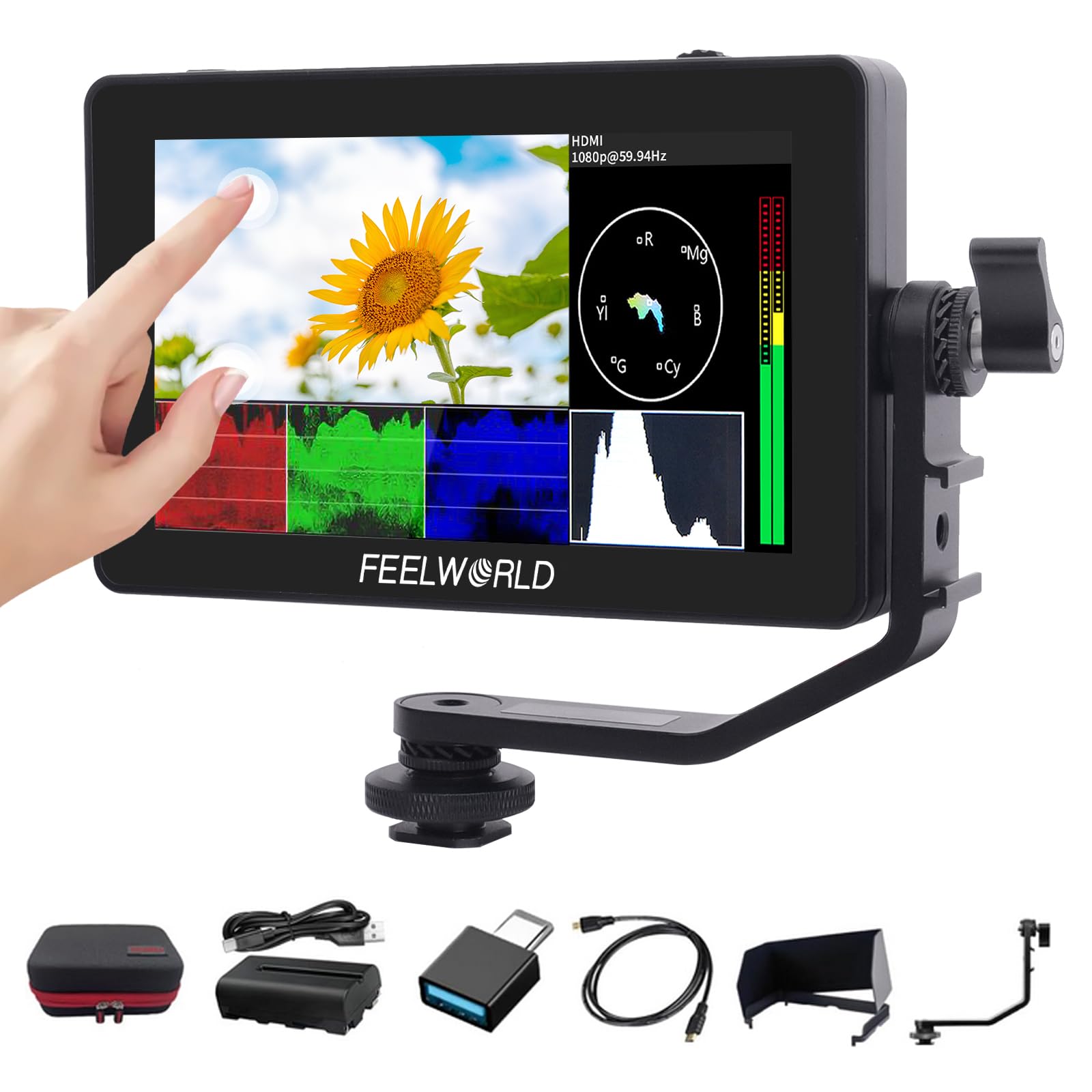 その他 Feelworld F6 Plus FEELWORLD F6 PLUS 5.5 インチ 3D LUT タッチスクリーン 4K HDMI