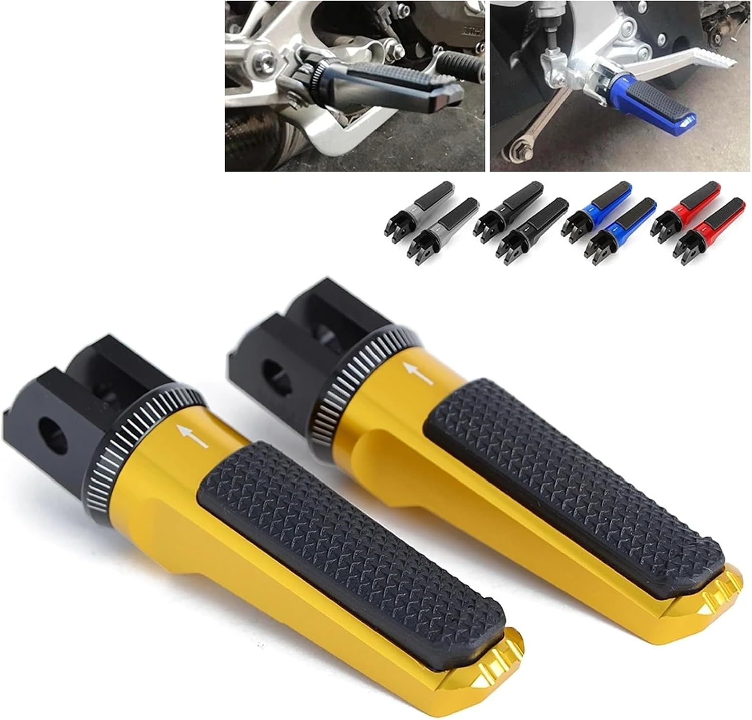 Compatible for Yamaha MT07 MT09 Tracer GT FZ6 FJR1300A/AS XSR700 XSR900 XJ6 Front Foot Pegs Footrests(Style 1)
