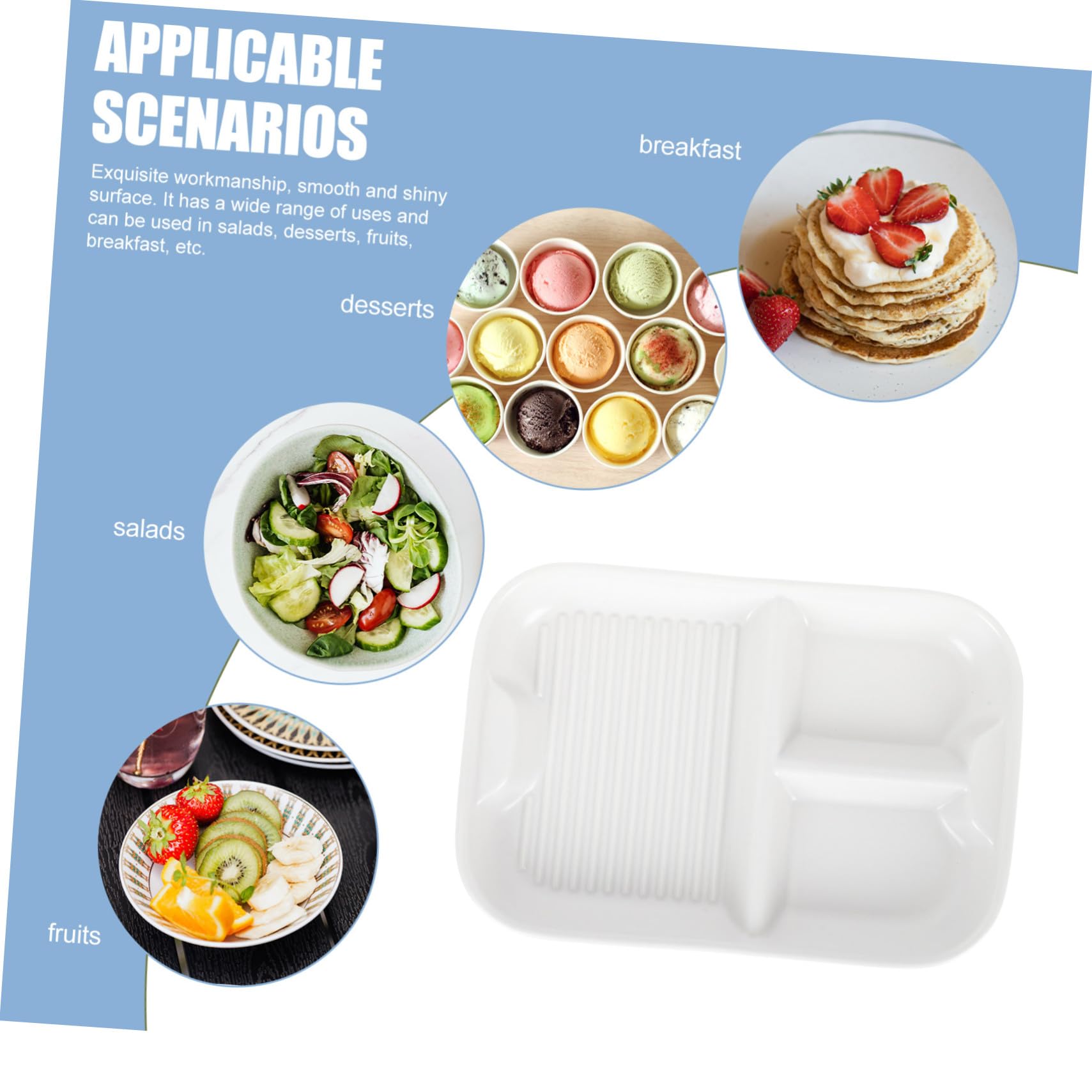 Assiette à Petit-déjeuner en Céramique Compartimentée pour Maison