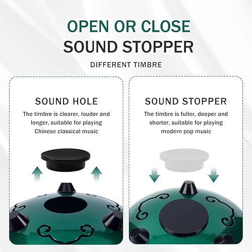 Vista 33 de Tambor de lengua de acero para niños: juego de tambores musicales de metal de 6 pulgadas, 8 notas, tecla C para meditación, yoga, educación, Azul