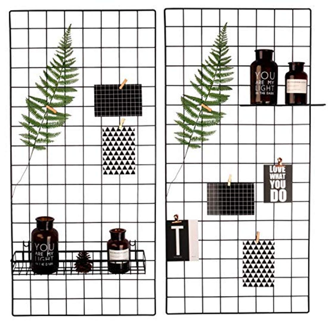 Upgrade Wall Grid Photo Pinboard Parete Fai da Te Griglia Reticolo Pinboard Photo Wall Memo Boards, Famiglia, Cucina, Ufficio(15,7 X 31,4 Zoll) Nero