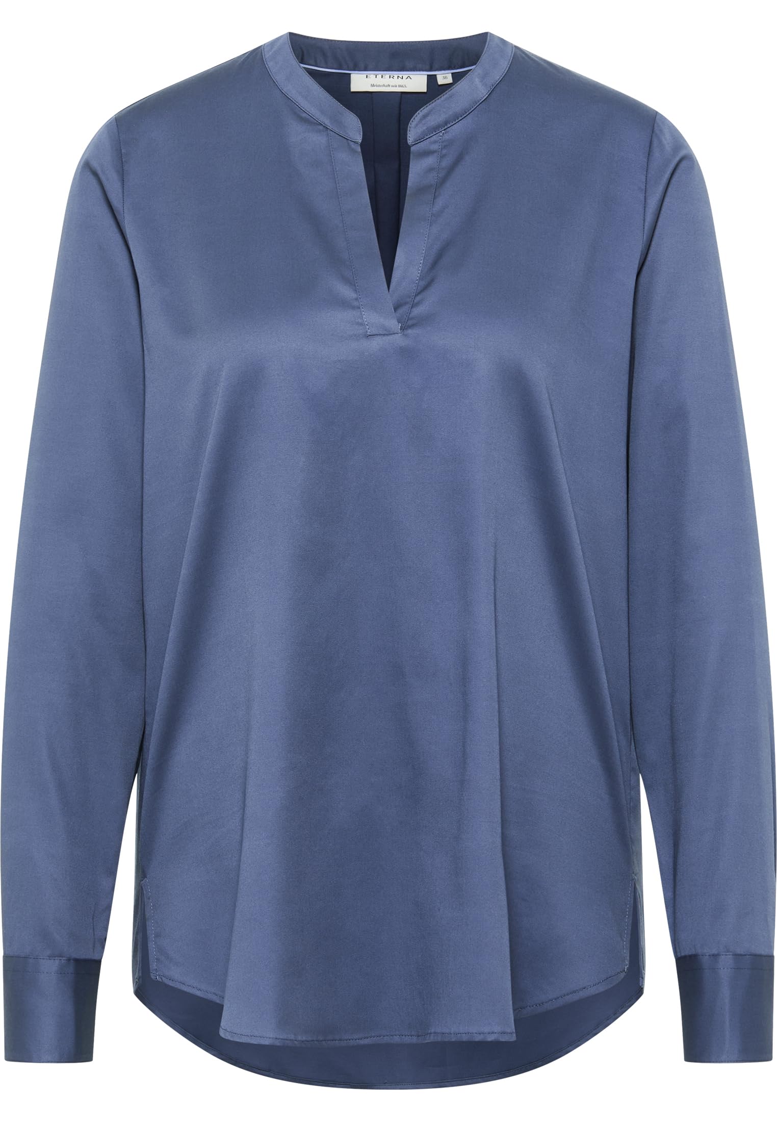 ETERNA Female Satin Shirt Bluse unifarben Loose FIT 44_D_1/1, 1/1, Indigo