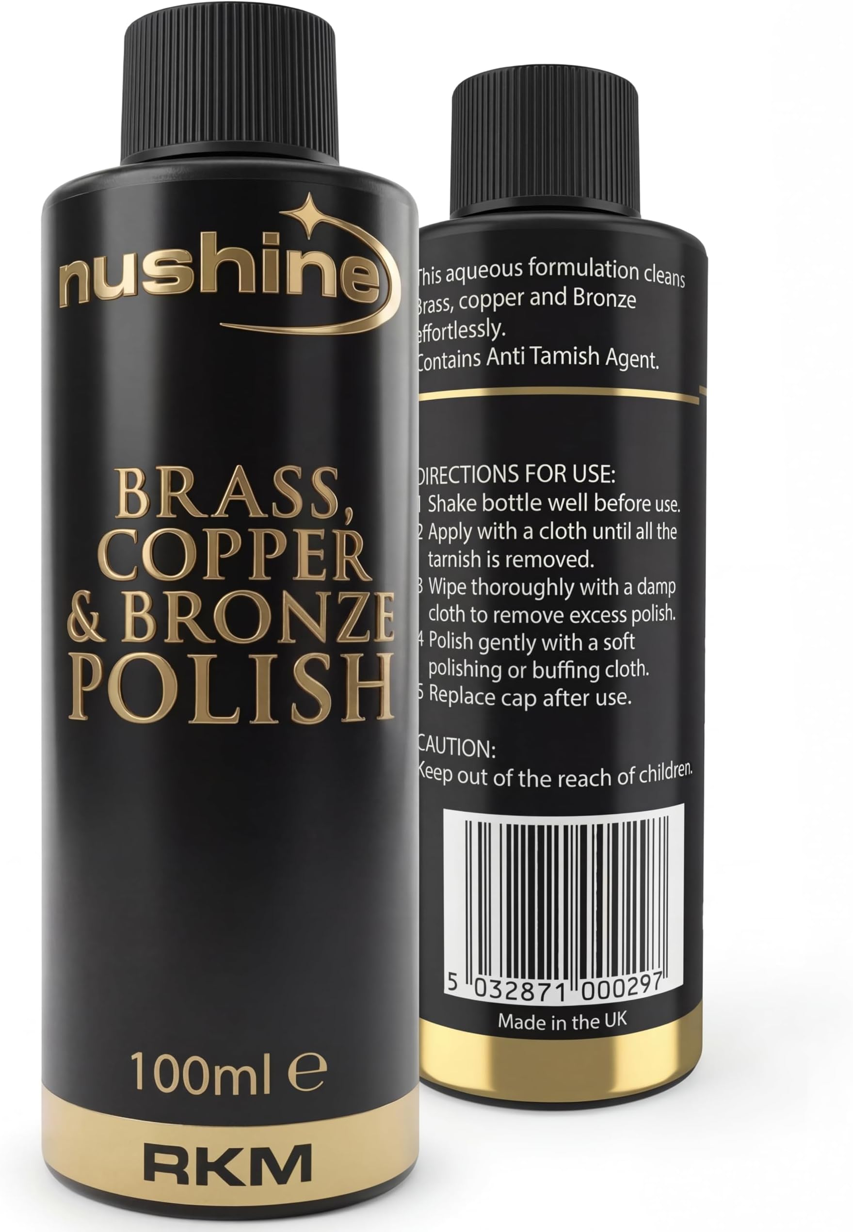 Nushine Brass, Copper & Bronze Polish 3.4 Oz - Ecofriendly, Solvent Free & Contains Anti Tarnish Agent to delay Future Tarnish