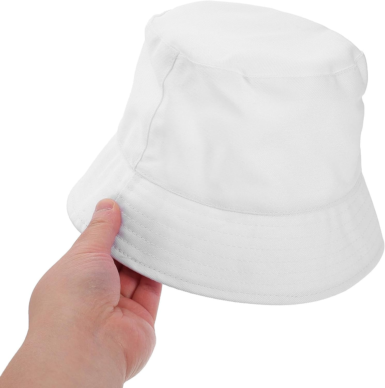 Hemoton 8pcs Kids Wide Brim Sun Hat: Blank Creative DIY Bucket Hat for Boys Girls Toddlers Outdoor Hiking Beach Fishing Sun Protection White