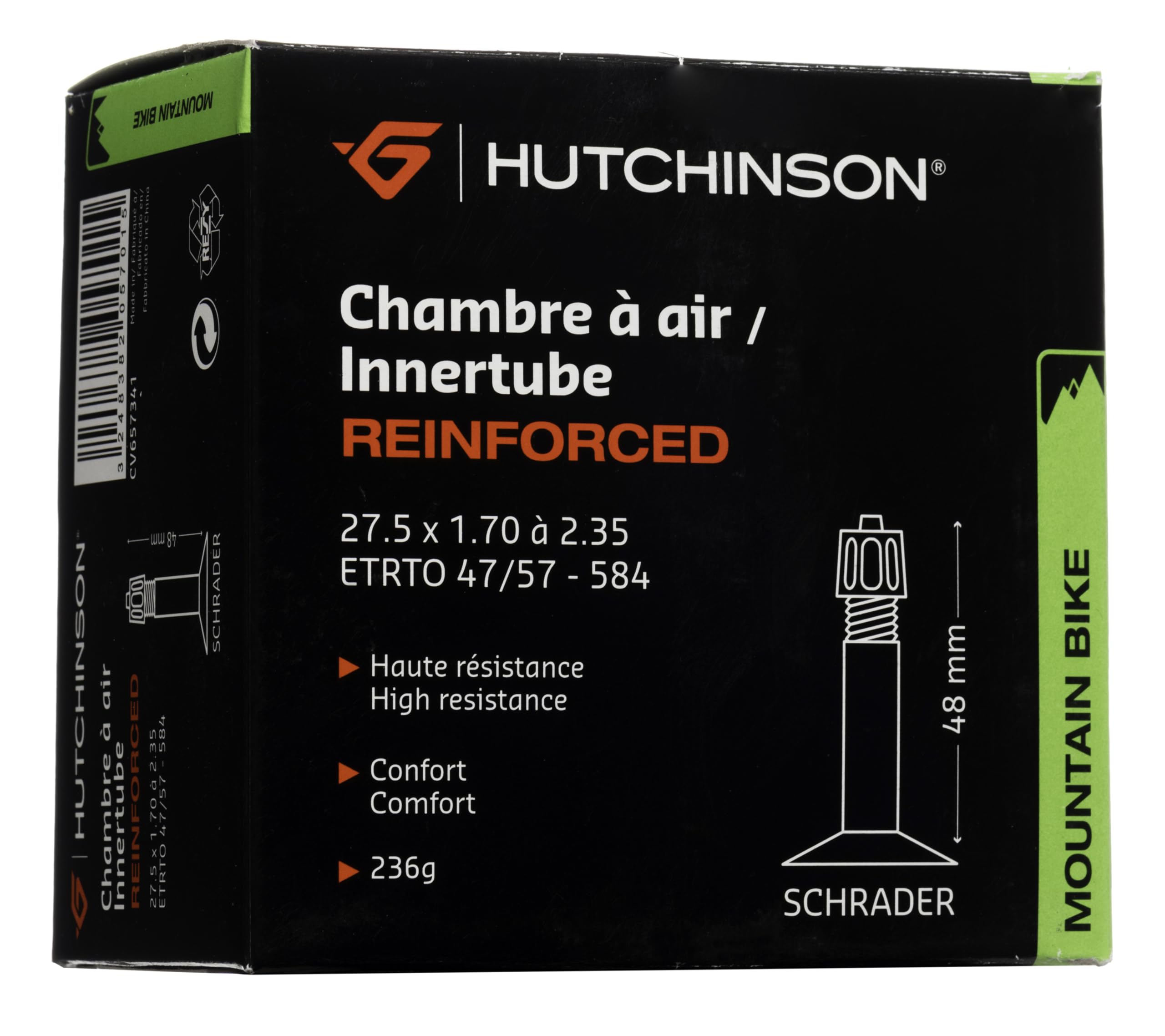 Hutchinson Reinforced MTB Inner Tube – Schrader Valve (48mm) – 27.5 x 1.70/2.35