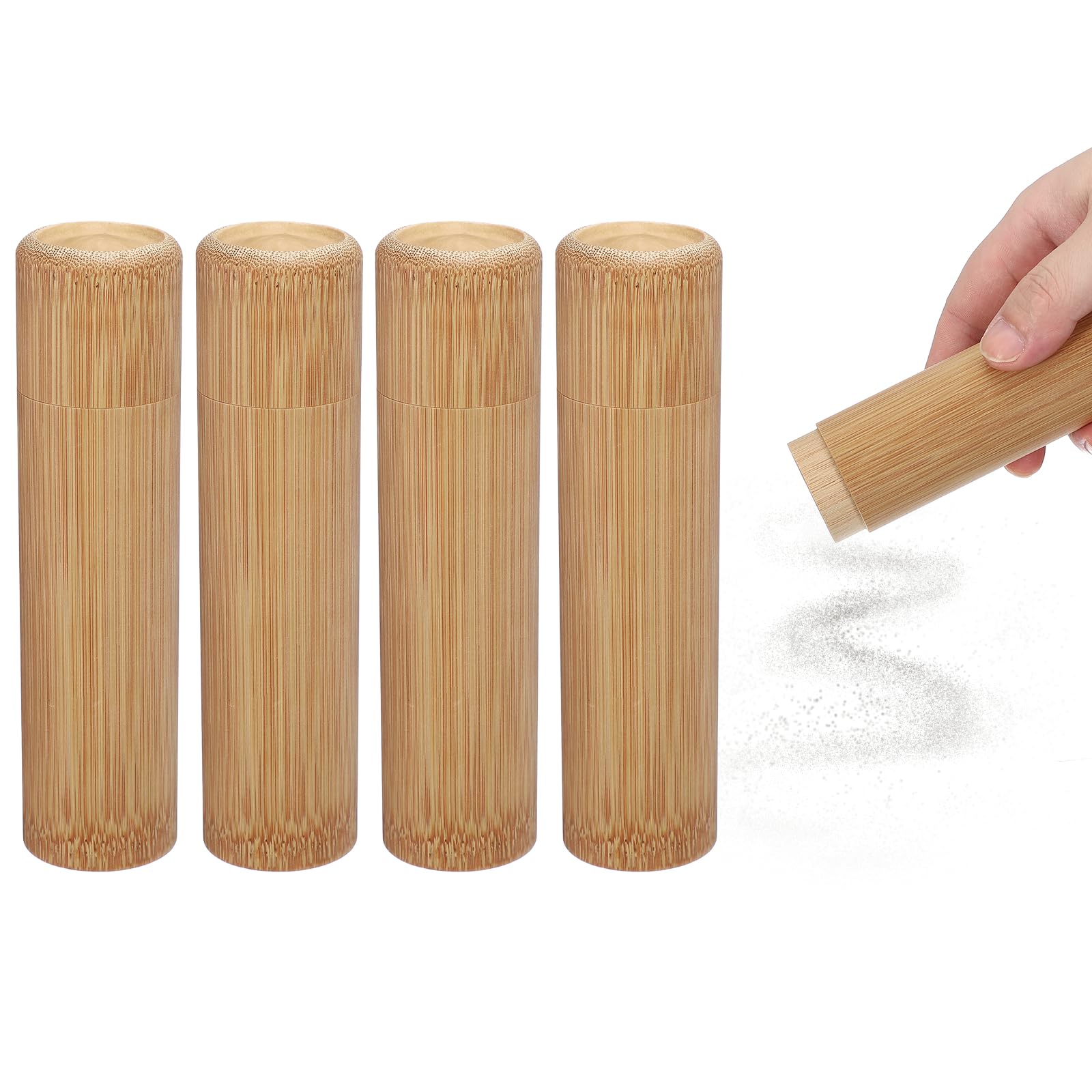 sourcing map 4pcs Wooden Scattering Urn,15 x 4cm Small Cremation Tube with Lid Mini Keepsake Brown for Male Female Pet Dog Brown