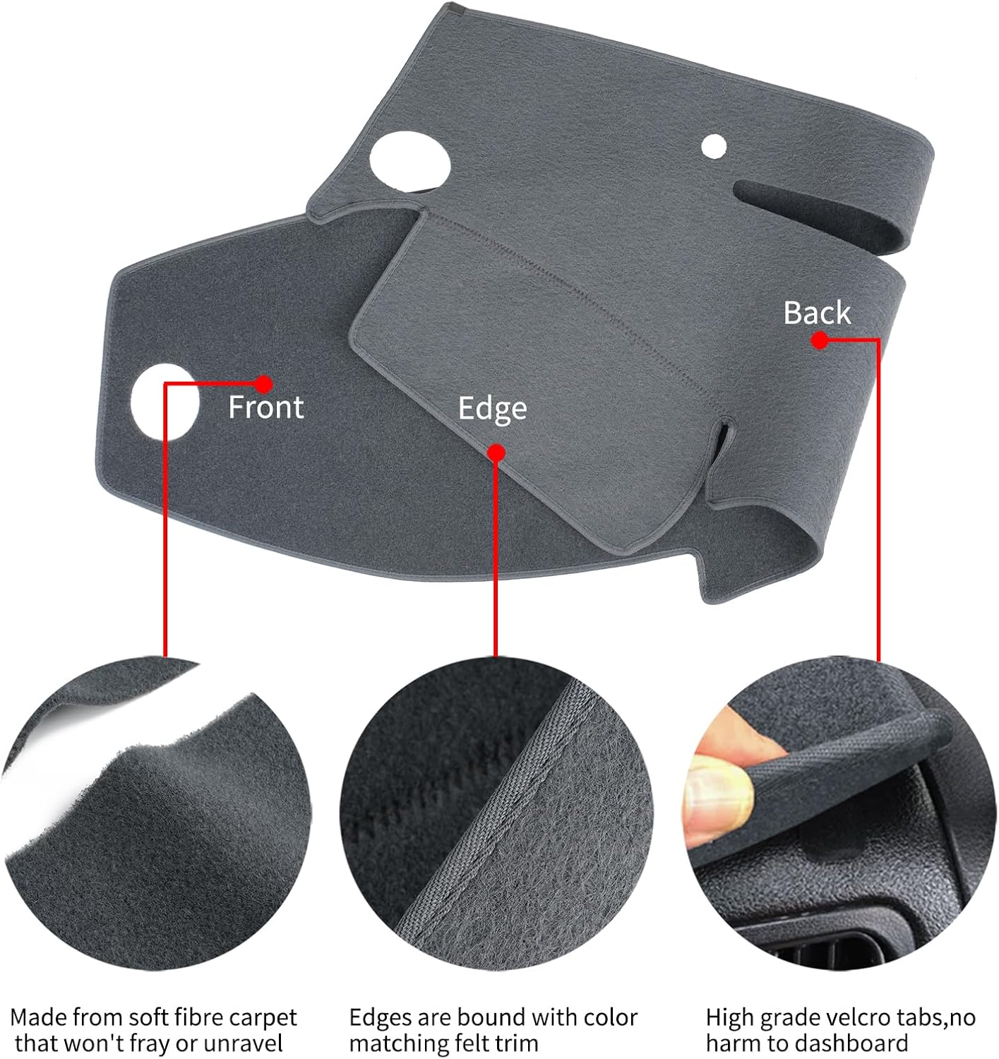 Dashboard Cover Dash Cover Mat Pad Custom Fit for Ford Ranger 1995-2011,Ford Explorer 1995-2001 and Mazda B2300 B2500 B3000 B4000 1995-2008(Dark Gray)