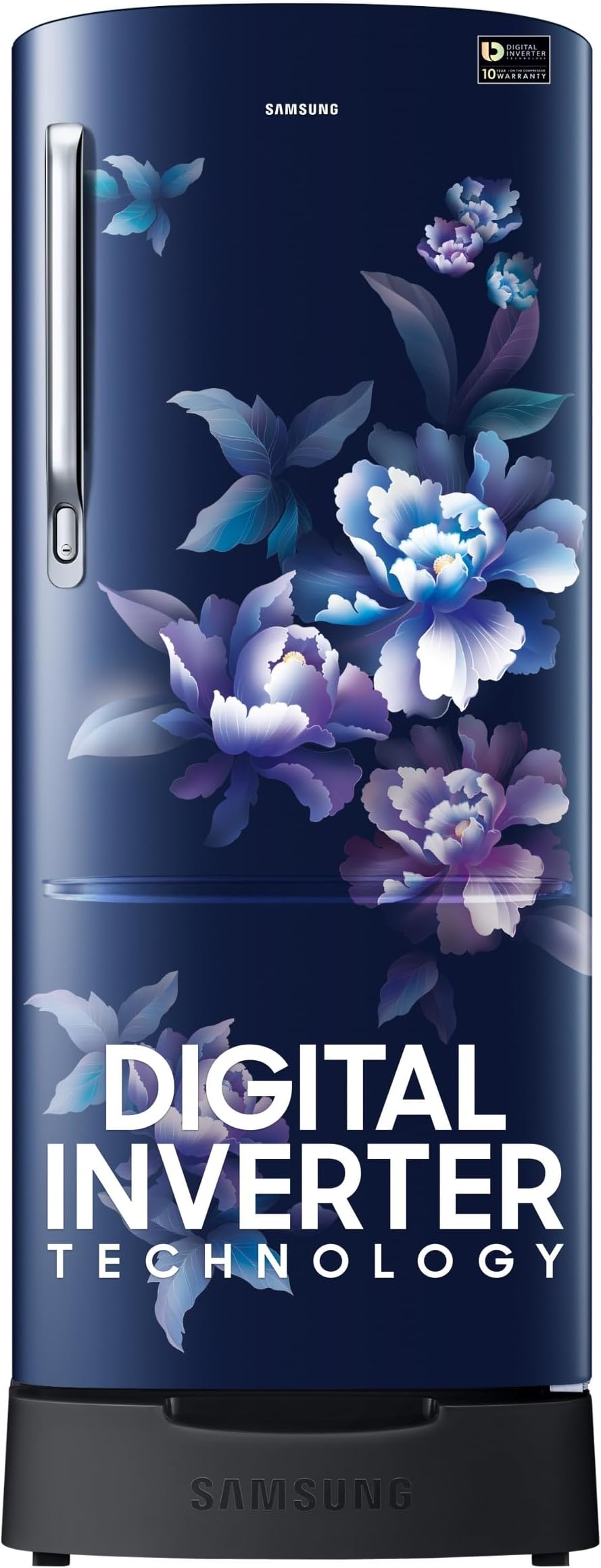 Samsung 183 L, 5 Star, Digital Inverter, Direct-Cool Single Door Refrigerator (RR20D2825HV/NL, Himalaya Poppy Blue, Base Stand Drawer)