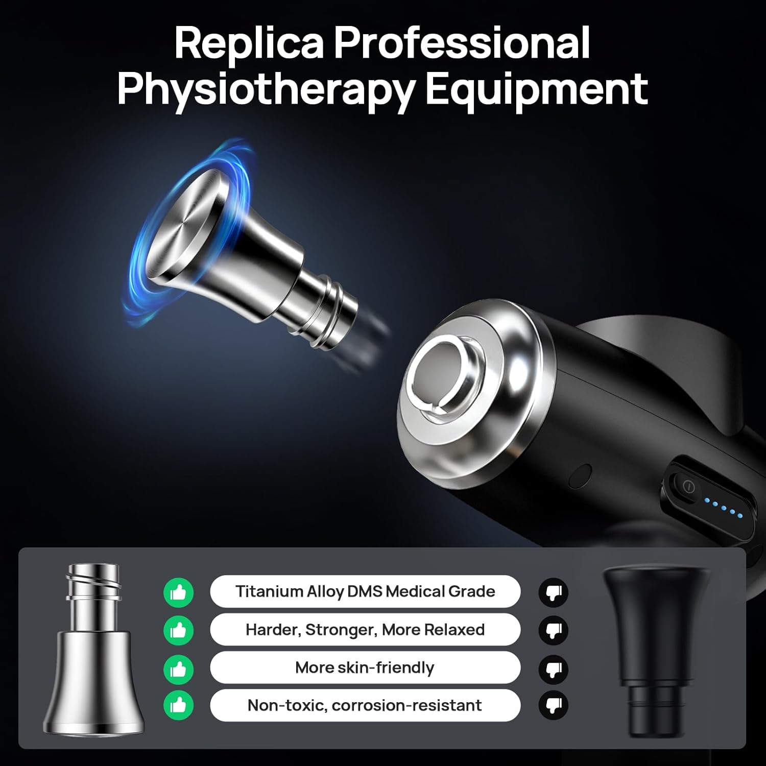 Professional Muscle Massage Gun Deep Tissue with Metal Head Therapy, Portable Handheld Muscle Massager, Percussion Back Body Masajeador 12mm Amptitude, FSA Eligible & HSA Approved
