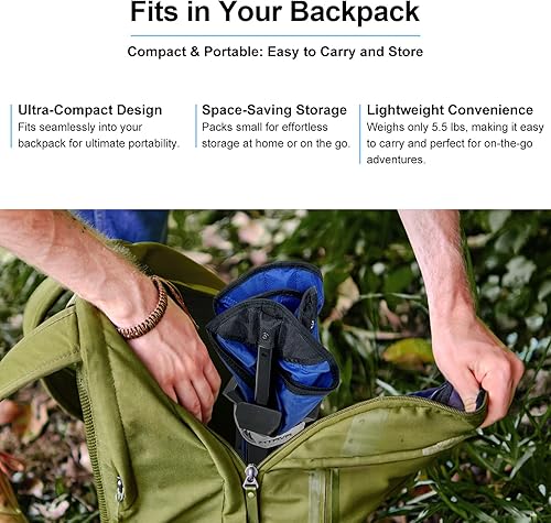 Miniatura 5 de Silla plegable al aire libre y bolsa portátil, equipo de silla de camping para senderismo, mochilero, deporte, fútbol, playa, silla de campamento