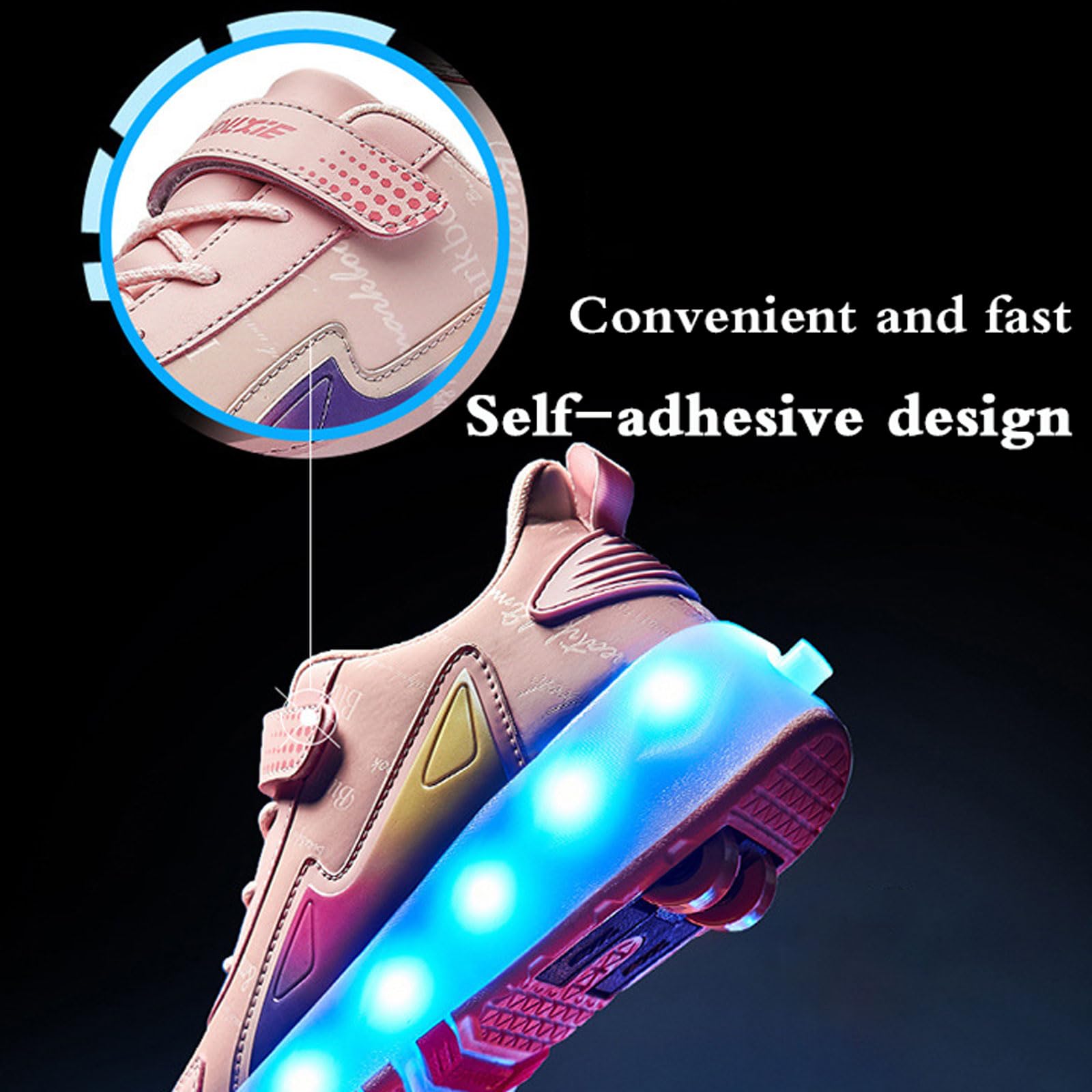 Zapatos con Ruedas para Niños y Niñas,Zapatos con Ruedas y LED Luces para Niña,2 en 1 Zapatillas con Ruedas,Retráctil,Recargables,para Regalos de cumpleaños y Navidad