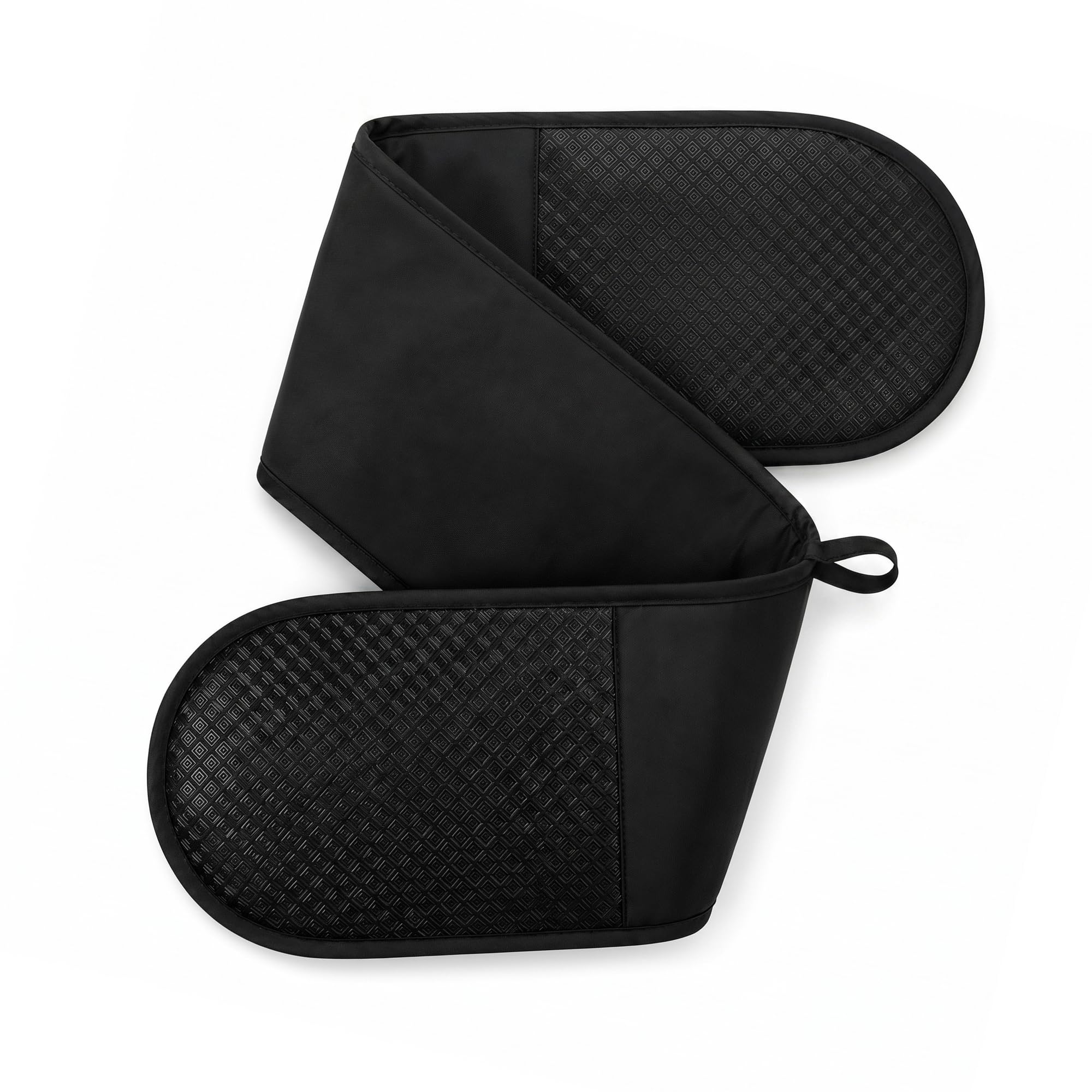Navani Double Oven Gloves, 250°C Heat Resistant BBQ Mittens with Non-Slip Silicone Grip, 84 x 18cm Extra Long Cotton Oven Mitts for Outdoot or indoor Cooking, Baking & Grilling, Machine Washable